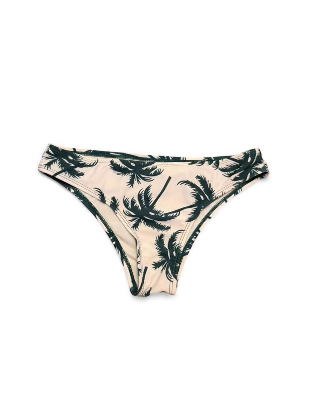 Women’s palm tree white& green  bikini bottoms